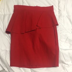 Red midi skirt